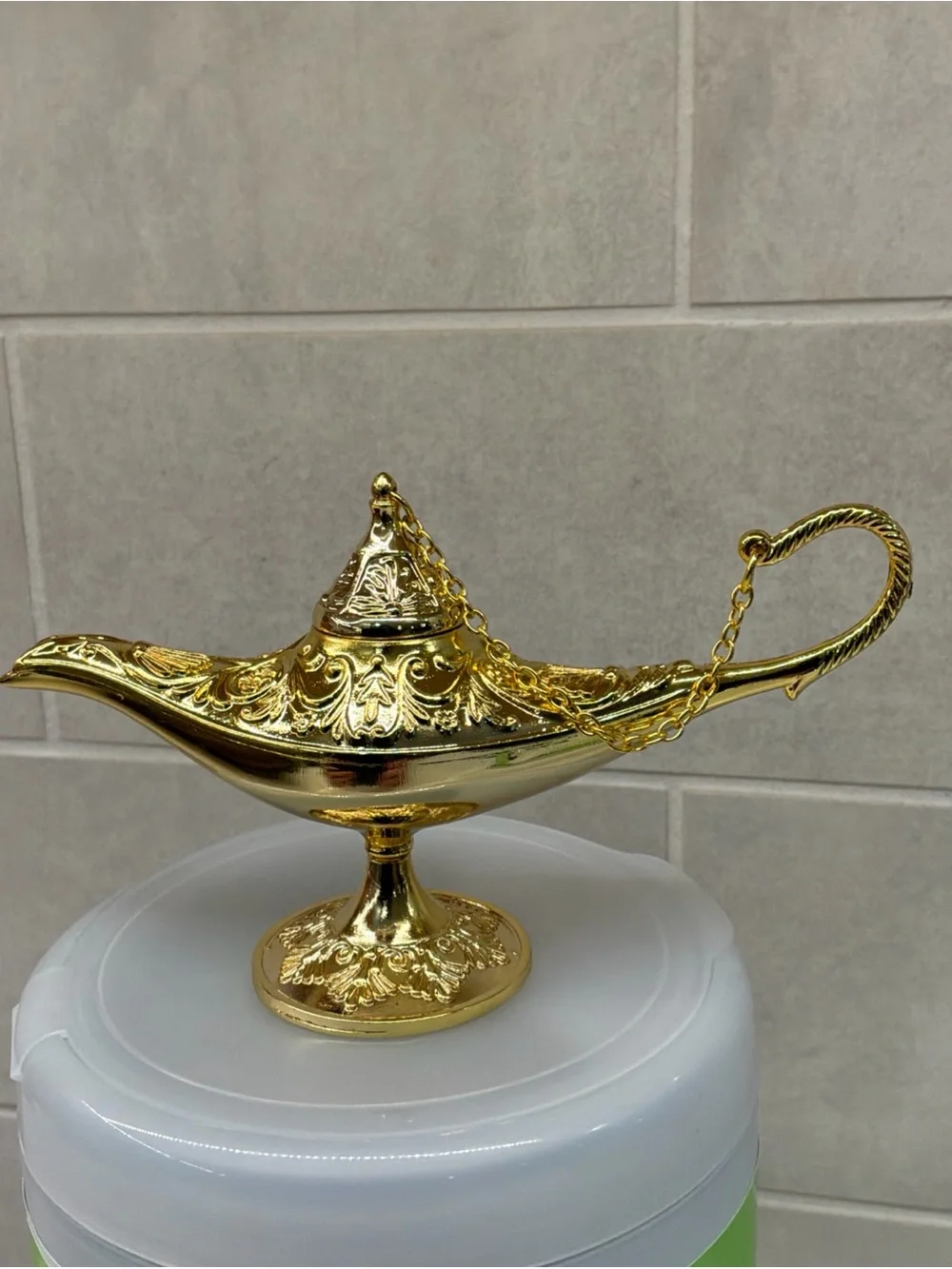 Shiny Metal Gold Tone Lamp Genie Lamp Small Size Trinket Aladdin